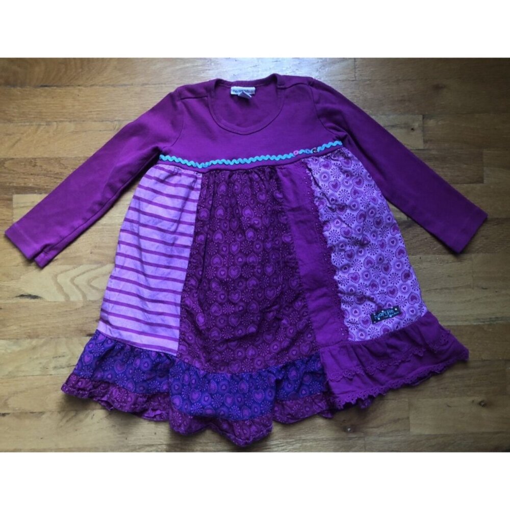 Naartjie Size 4 Patchwork Dress Magenta